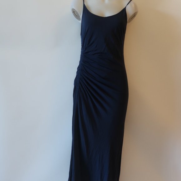 Womens A.L.C. Blue Strappy Ruched Maxi Dress M * - Picture 5 of 11